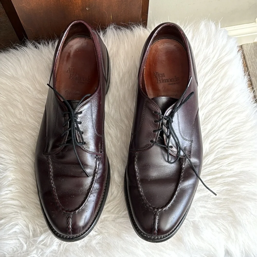Allen Edmonds Brandywood Split Toe Deep Oxblood Brown Tie Shoe size 10